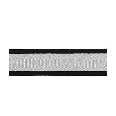 Ruban Organza Bords Satin Noir - PRIX AU METRE