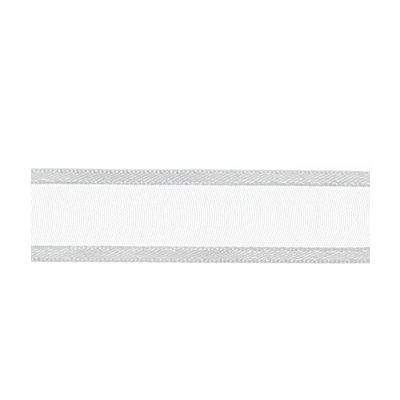 Ruban Organza Bords Satin Gris perle - PRIX AU METRE