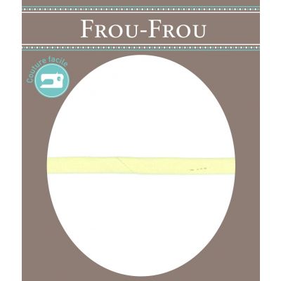 Frou-Frou Cordon Spaghetti Tissu Coton Uni 7mm Vert Anis - PRIX AU METRE