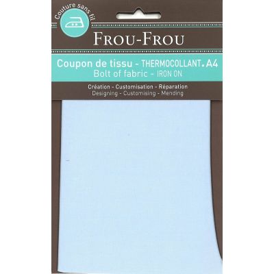 Tiissu thermocollant A4 Frou-Frou en tissu Uni Bleu layette