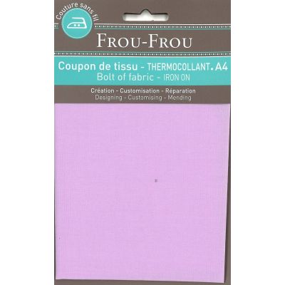 Tiissu thermocollant A4 Frou-Frou en tissu Uni Parme clair