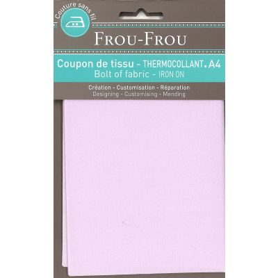 Tiissu thermocollant A4 Frou-Frou en tissu Uni Rose clair