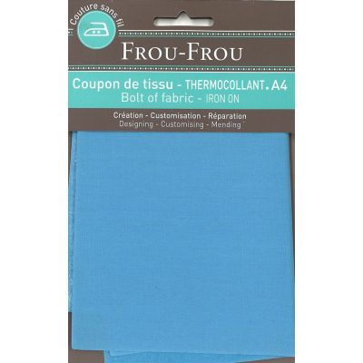 Tiissu thermocollant A4 Frou-Frou en tissu Uni Bleu