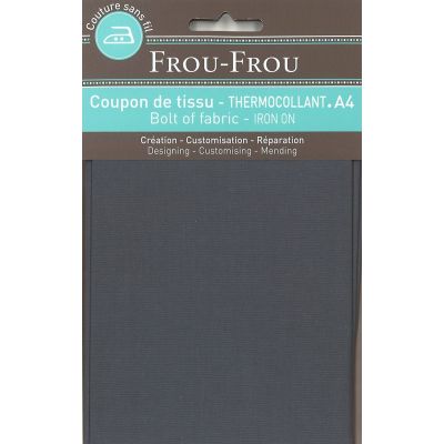 Tiissu thermocollant A4 Frou-Frou en tissu Uni Gris foncé