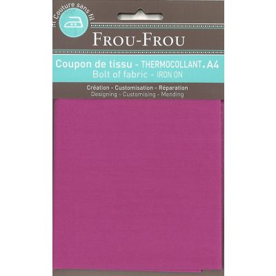 Tiissu thermocollant A4 Frou-Frou en tissu Uni Rose Camélia