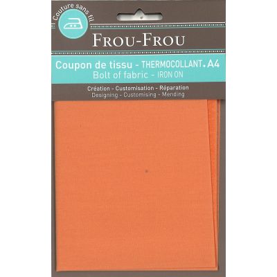 Tiissu thermocollant A4 Frou-Frou en tissu Uni Orange