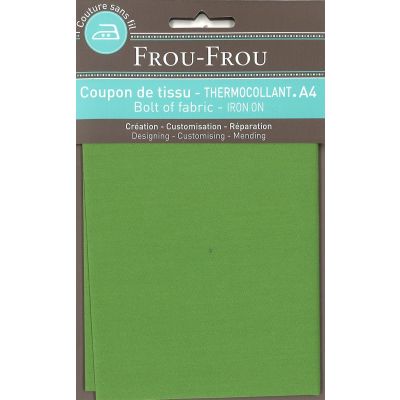 Tiissu thermocollant A4 Frou-Frou en tissu Uni Vert pomme