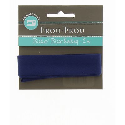 Biais Coton Uni Frou-Frou 20mmx 2mètres Bleu foncé