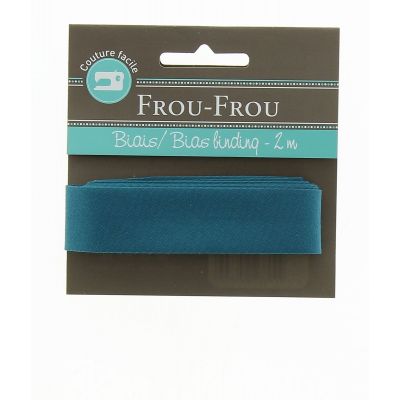 Biais Coton Uni Frou-Frou 20mmx 2mètres Turquoise foncé