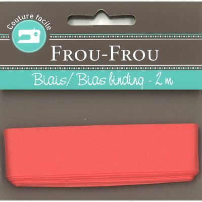 Biais Coton Uni Frou-Frou 20mmx 2mètres Corail