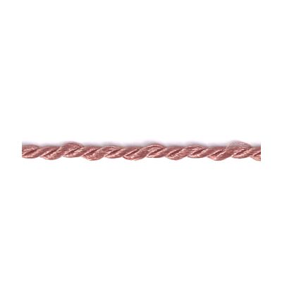 Frou-Frou Cordelière Rayonne 2mm Unis Rose poudré - PRIX AU METRE