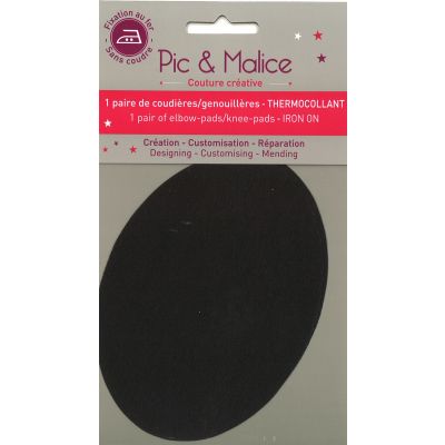 Pic & Malice coudiere/genouillere thermocollant uni Noir