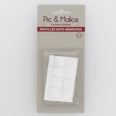 4 PASTILLES ADHESIVE VELCRO 16MM BLANCHES