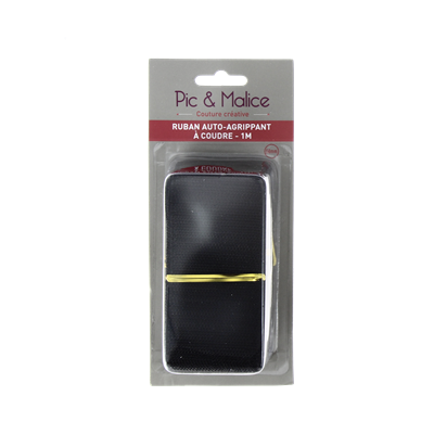 BANDE AUTO AGRIPPANT A COUDRE - Noir Longueur 1 mètre