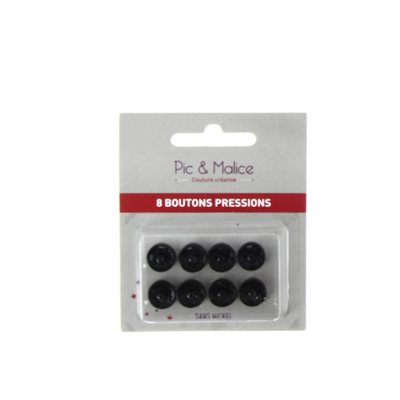 LOT DE BOUTONS PRESSION SANS NICKEL NOIRS