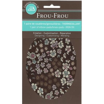 Coudières Genouillères thermocollantes Frou-Frou Fleuri Marron Chocolat
