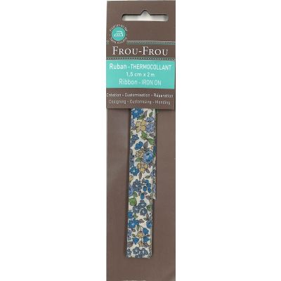 Ruban thermocollant 15mmx2m Frou-Frou Fleuri Bleu petites fleurs