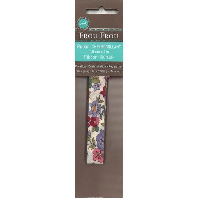 Ruban thermocollant 15mmx2m Frou-Frou Fleuri Rouge