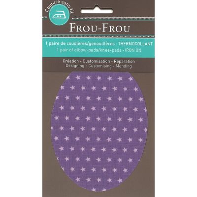 Coudières - Genouillères thermocollantes Frou Frou Etoiles Violet