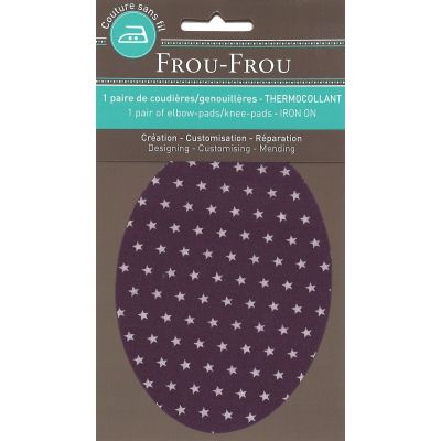 Coudières - Genouillères thermocollantes Frou Frou Etoiles Violet foncé