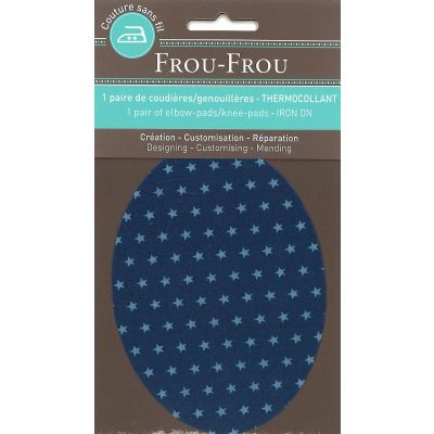 Coudières - Genouillères thermocollantes Frou Frou Etoiles Bleu intense