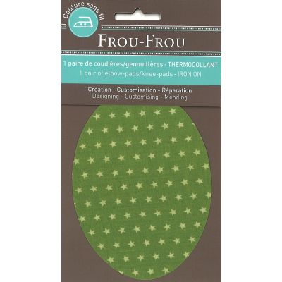 Coudières - Genouillères thermocollantes Frou Frou Etoiles Vert pomme