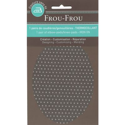 Coudières - Genouillères thermocollantes Frou Frou Pois Taupe
