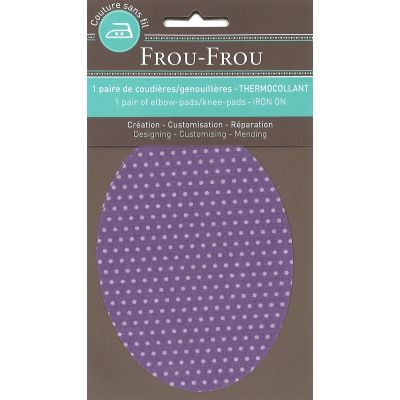 Coudières - Genouillères thermocollantes Frou Frou Pois Violet