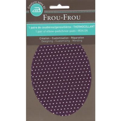 Coudières - Genouillères thermocollantes Frou Frou Pois Violet foncé