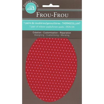 Coudières - Genouillères thermocollantes Frou Frou Pois Rouge