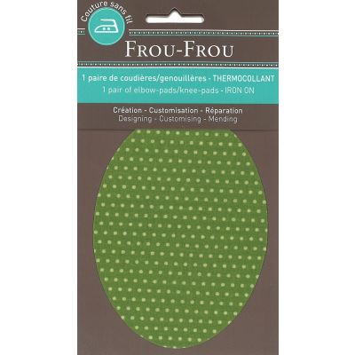 Coudières - Genouillères thermocollantes Frou Frou Pois Vert pomme