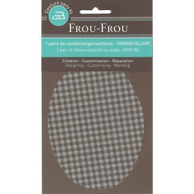 Coudières - Genouillères thermocollantes Frou Frou Vichy Taupe