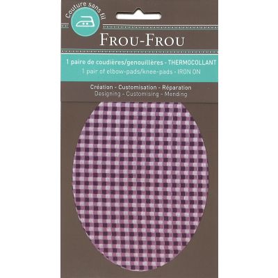 Coudières - Genouillères thermocollantes Frou Frou Vichy Violet foncé