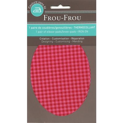 Coudières - Genouillères thermocollantes Frou Frou Vichy Rouge