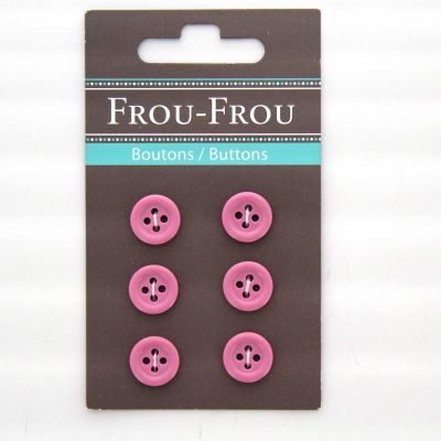Carte de 6 ou 4 boutons (selon taille) UNIS Rose Framboise