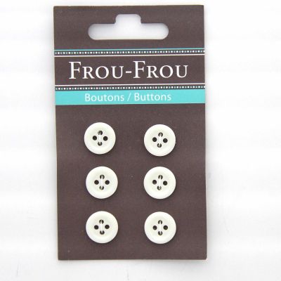 Carte de 6 ou 4 boutons (selon taille) UNIS Blanc cassé