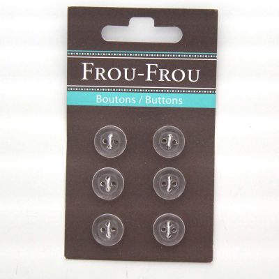 Carte de 6 ou 4 boutons (selon taille) UNIS TRANSPARENT