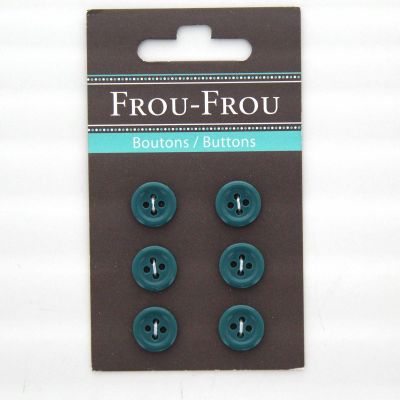 Carte de 6 ou 4 boutons (selon taille) UNIS turquoise foncé