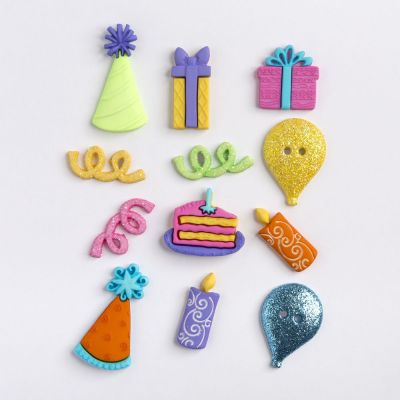 Récréatys Sachet boutons fantaisie Motifs Fête Anniversaire