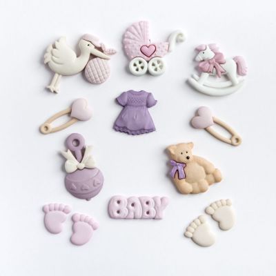 Récréatys Sachet boutons fantaisie naissance assortiment fille