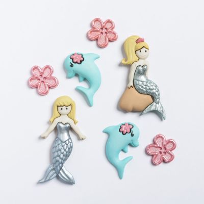 Récréatys Sachet boutons fantaisie sirenes Dauphins