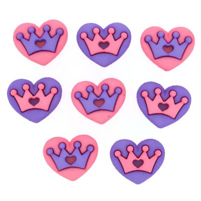 Récréatys Sachet boutons fantaisie Cœurs Couronnes Princesses