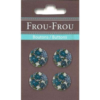 Boutons Fleuri Bleu