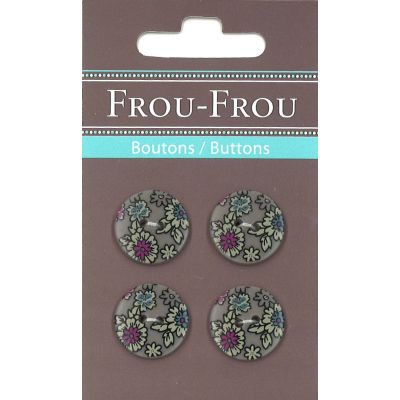 Boutons Fleuri GRIS