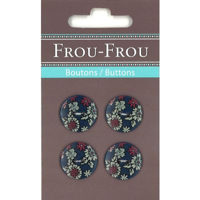 Boutons Fleuri BLEU Navy