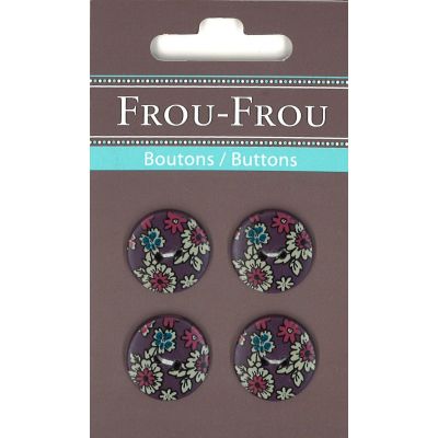 Boutons Fleuri Violet Foncé