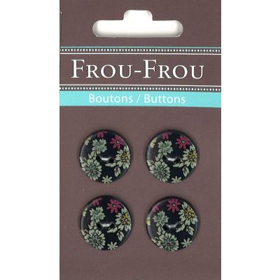 Boutons Fleuri Noir