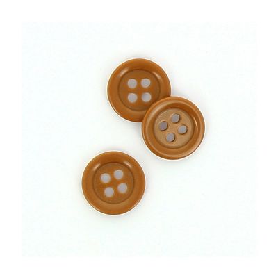Bouton Mercerie Uni Marron brun