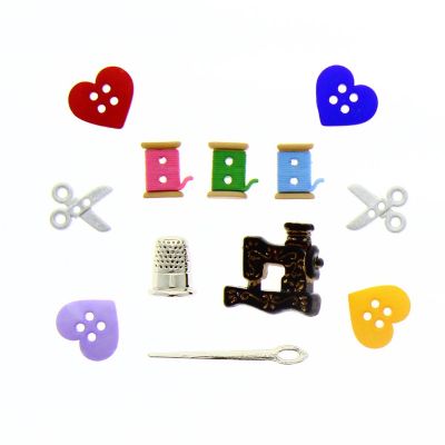 Récréatys Sachet boutons fantaisie motifs couture