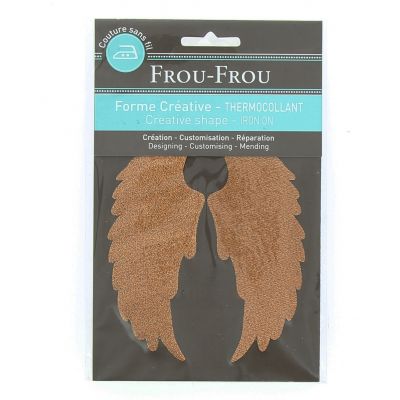 THERMOCOLLANT AILES TOUT CE QUI BRILLE 11x11cm Frou-Frou ROSE CUIVRE SCINTILLANT